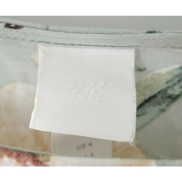 H&M Women's Green Floral Dress Size 4 - Picture 2 of 5